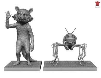 guardians of the galaxy 3  Rocket and Floor 3D file