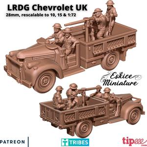 LRDG Chevrolet car with UK crew – 28mm