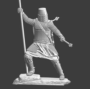 Medieval crusader knight – banner and mace