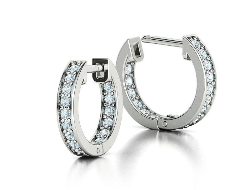 Diamond Hoops  13mm Hoop Earring 3dmodel