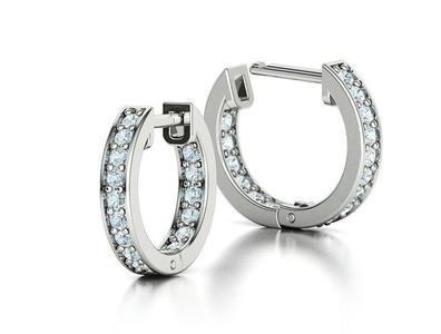 Diamond Hoops  13mm Hoop Earring 3dmodel