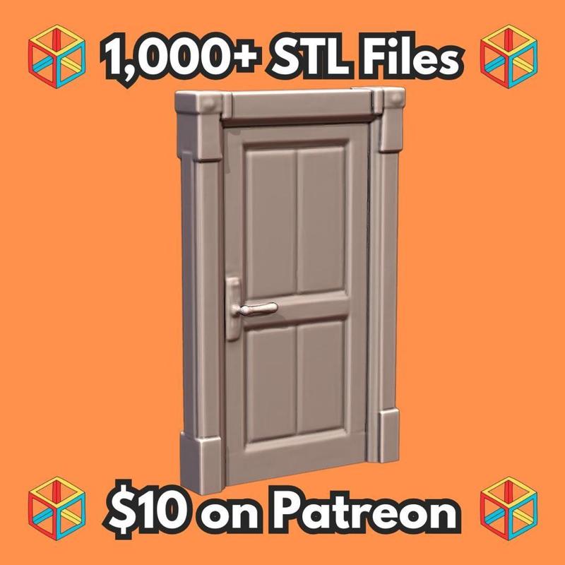 24th Scale Miniature Wooden Door with Handle MineeForm FDM 3D Print STL File