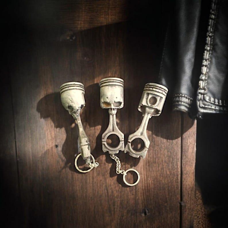 Skull Piston Keychain 3D Print Stl Files, 3D Keychain Print Fİles