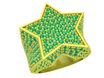 hit hop diamond star ring 4059
