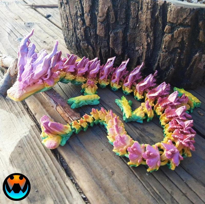 Woodland Dragon, Articulating Flexi Wiggle Pet, Print in Place, Fantasy