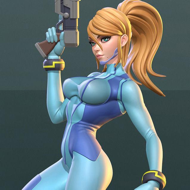 Samus Aran Zero Suit SFW and NSFW Figurine 3D Print Model STL