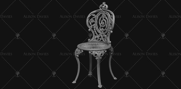 Metal Garden patio bistro chair 3D print model
