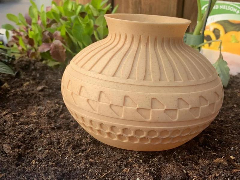 Vase with patterns and shapes
