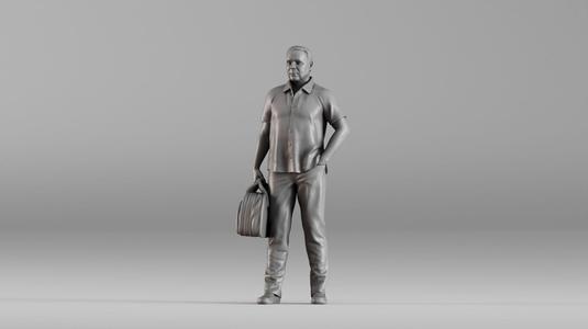 001606 Casual Man with Travel Bag