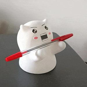 KAWAII PEN KEY HOLDER  |  ANGRY CUTE CAT  |  PRINT-IN-PLACE