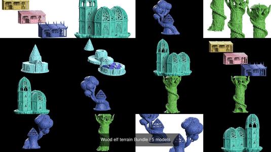 Wood elf terrain Bundle 3D Model Collection