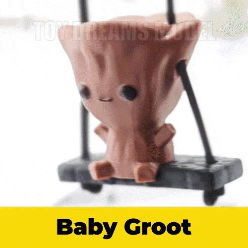 Little Groot on a swing