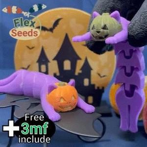 Flexi Pumpkin cat (Print-in-place)