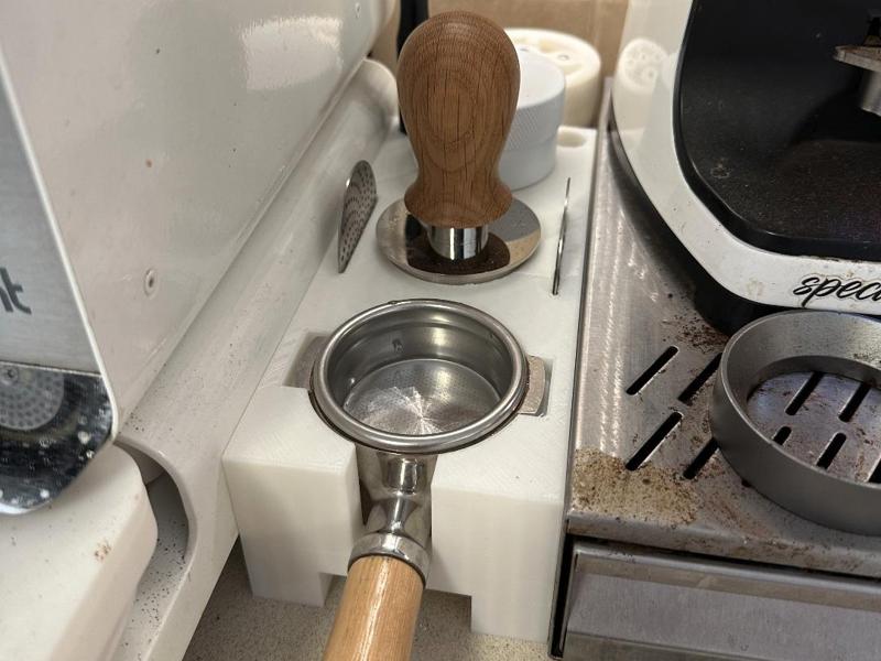 Coffee stand tamping station for 58mm portafilter