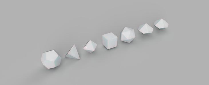 Blank Polyhedral Dice Set Round Edges 3D Printable
