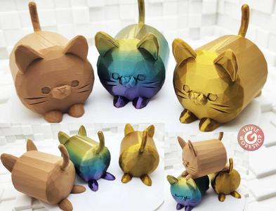 Low Poly Neko Cat =^._.^= No Supports