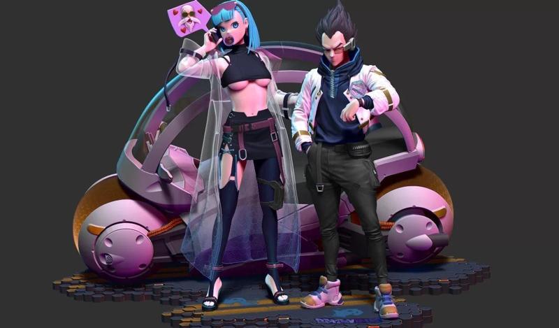 Bulma vs vegeta miniatures 3d model for 3D Printing