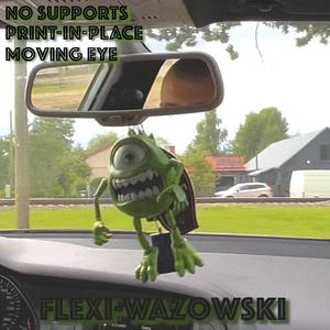 MIKE WAZOWSKI Car Hanger PRINT-IN-PLACE articulated MONSTERS, INC. toy