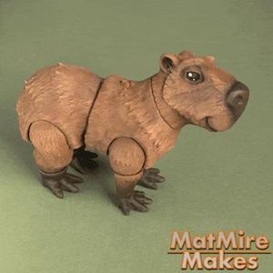 Capybara Articulated Fidget, print-in-place body, snap-fit, cute-flexi