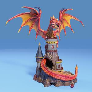Dragon Lair Dice Tower / Board Game Equipment / Magic Decoration Collectible Item  / Magical Building / Pre-Supported