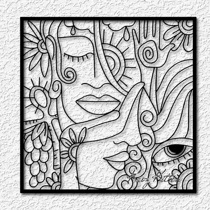 modern art faces wall art spiritual home decor line art