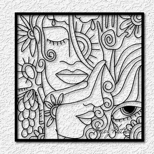modern art faces wall art spiritual home decor line art