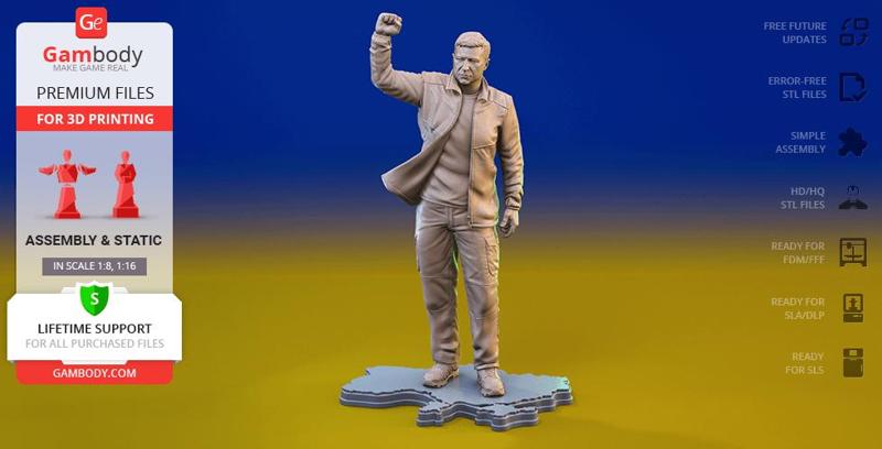 Volodymyr Zelenskyy STL Files for 3D Printing | Assembly Model