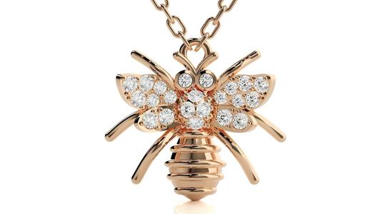 Honey bee pendant 3dm stl render details