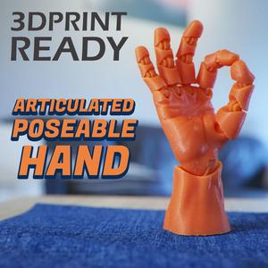 Articulated Poseable Hand – 3DPrint Ready