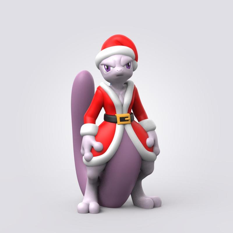 Christmas Mewtwo (Easy Print No Supports)