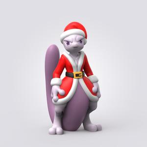 Christmas Mewtwo (Easy Print No Supports)