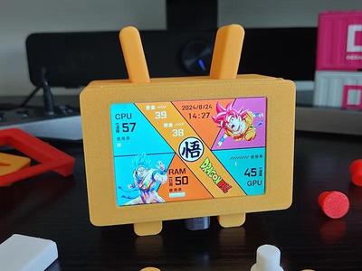 Small TV Desktop Organizer with Screen