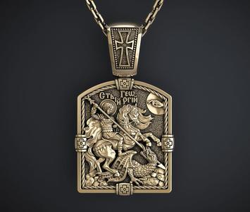 ORTHODOX PENDANT WITH ST GEORGE THE VICTORIOUS Printable Model