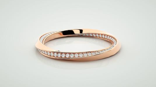 Curved Eternity Band Diamond Ring 3dm stl render detail