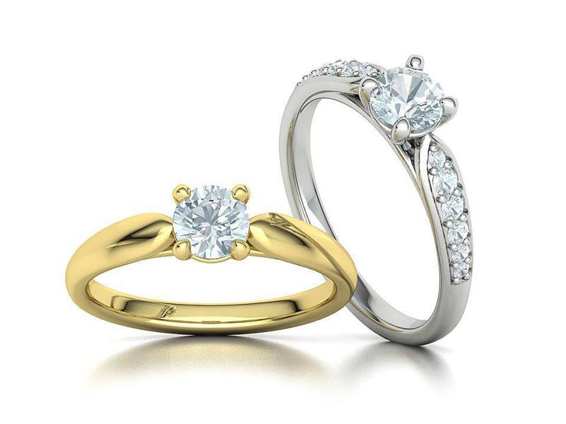 Solitaire Rings Two Type of Rings Half Carat Stone  3D Model Collection