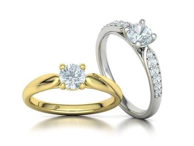 Solitaire Rings Two Type of Rings Half Carat Stone  3D Model Collection