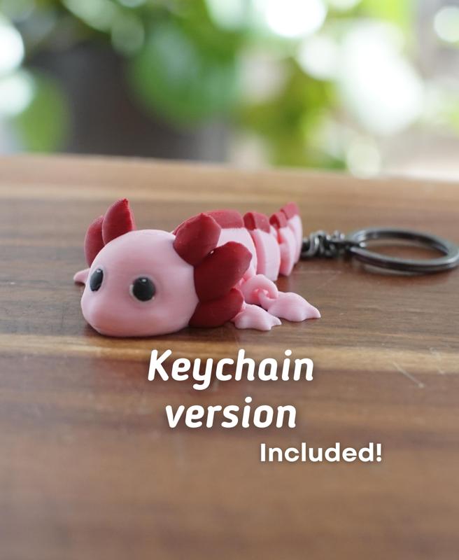 Articulating Axolotl – Articulating fidget Axolotl – Ludo 3D Printed Flexy Fidget Toy