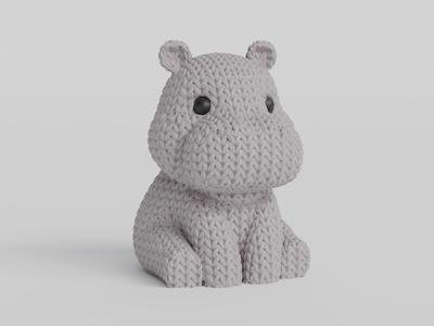 Knitted Hippo
