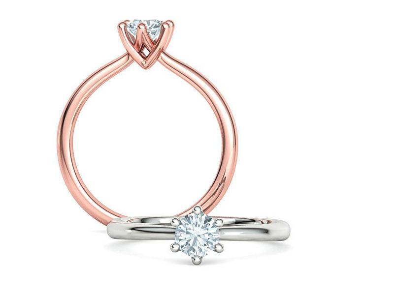 Evelyn 6claw Solitaire Ring 5mm stone 3dprint model
