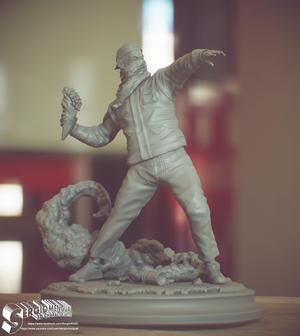 Bansky Rioter STL Statue for 3D printing