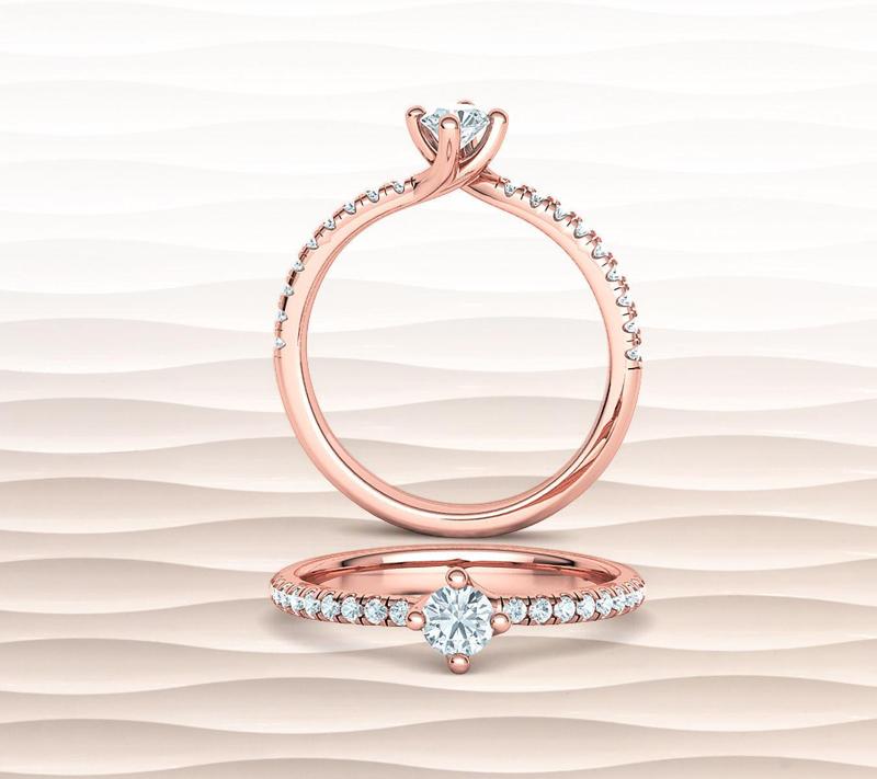 Compass Set Solitaire Diamond Ring with 4mm stone 3dmodel