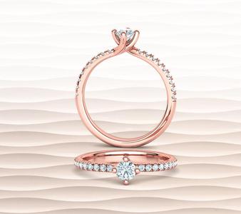 Compass Set Solitaire Diamond Ring with 4mm stone 3dmodel