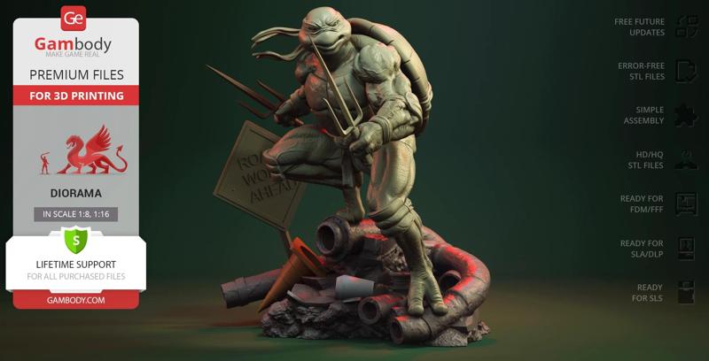 Raphael TMNT STL files for 3D Printing | Assembly Model
