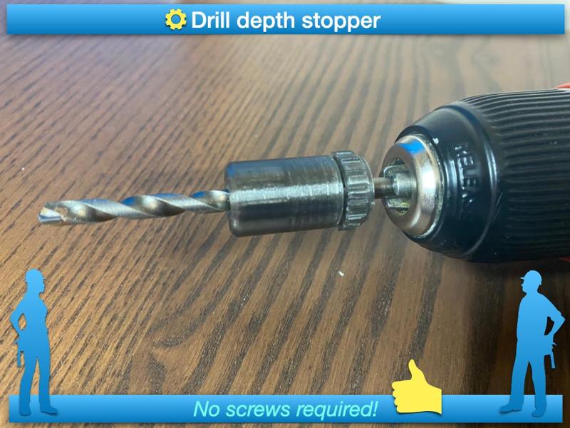 Drill depth stop attachments: 5mm, 5.5mm, 6mm