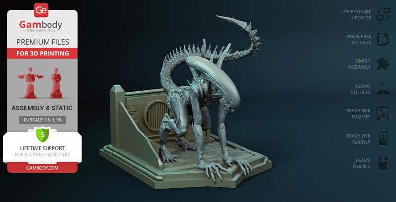 Xenomorph Sewer Escape STL files for 3D Printing | Assembly Model