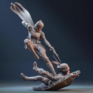 Bo-Katan in Diorama STL Files for 3D Printing | Assembly Model