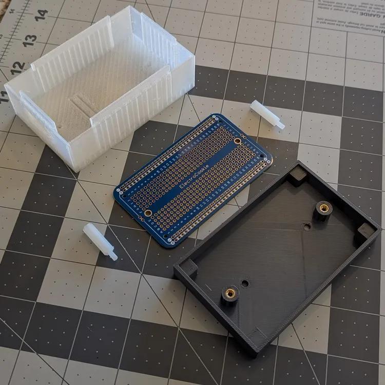 Microcontroller Wall/Surface Mount Enclosure for ElectroCookie Solderable Breadboard