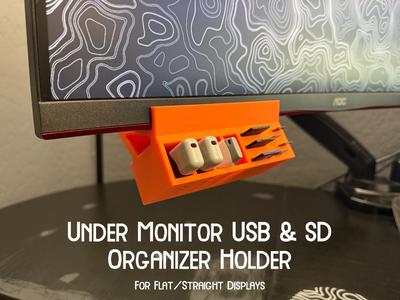Under Monitor USB & SD Organizer Holder | Straight