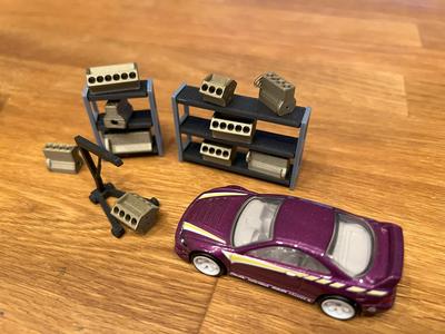 engine block 1/64 hotwheels matchbox majorette