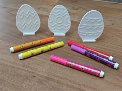 Easter Eggs coloring plate with stand (Set 2)